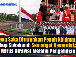 Sang Saka Diturunkan Penuh Khidmat, Wabup Sukabumi: Semangat Kemerdekaan Harus Dirawat Melalui Pengabdian