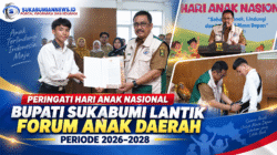 Peringati Hari Anak Nasional, Bupati Sukabumi Lantik Forum Anak Daerah Periode 2026–2028