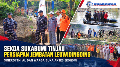 Sekda Sukabumi Tinjau Persiapan Jembatan Leuwidingding, Sinergi TNI AL dan Warga Buka Akses Ekonomi